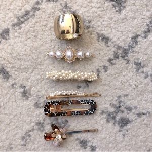 Assorted hair accessories clips set of 6